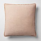 26''x26'' Textured Chambray Cotton Decorative Throw Pillow Warm Brown