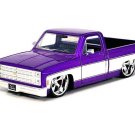 1985 Chevrolet C10 Pickup w/ Cartelli Wheels – Purple White (Just Trucks) Diecast 1:24 Scale Model