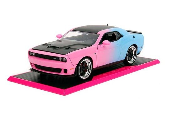 2015 Dodge Challenger SRT Hellcat Pink Blue Gradient (Pink Slips) Diecast 1:24 Scale Model