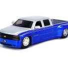 1999 Chevrolet Silverado Dually Stock Wheels Two Tone Blue w/ Silver Diecast 1:24 Scale Model