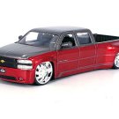 1999 Chevrolet Silverado KMC Wheels Two Tone Red Metallic w/ Grey Diecast 1:24 Scale Model