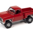 1986 Chevrolet Silverado Step Side 4×4 Bright Red Diecast 1:64 Scale Model