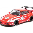 Porsche RWB 993 RWBWU #23 Red w/ White Stripes Diecast 1:64 Scale Model Car