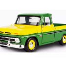 1966 Chevrolet C10 Fleetside Pickup Green/Yellow Diecast 1:24 Scale Model