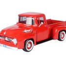 1956 Ford F-100 Pickup Truck Red w/ White Wall Tires Diecast 1:24 Scale Model