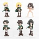 6 Pcs/Pack Attack On Titan 9cm Figure Eren Mikasa Rival Ackerman Shingeki No Kyojin Gifts