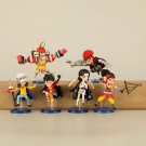 6 Pcs/Set One Piece Mini Figurine Luffy Law Eustass Kid Model Ornaments Anime PVC