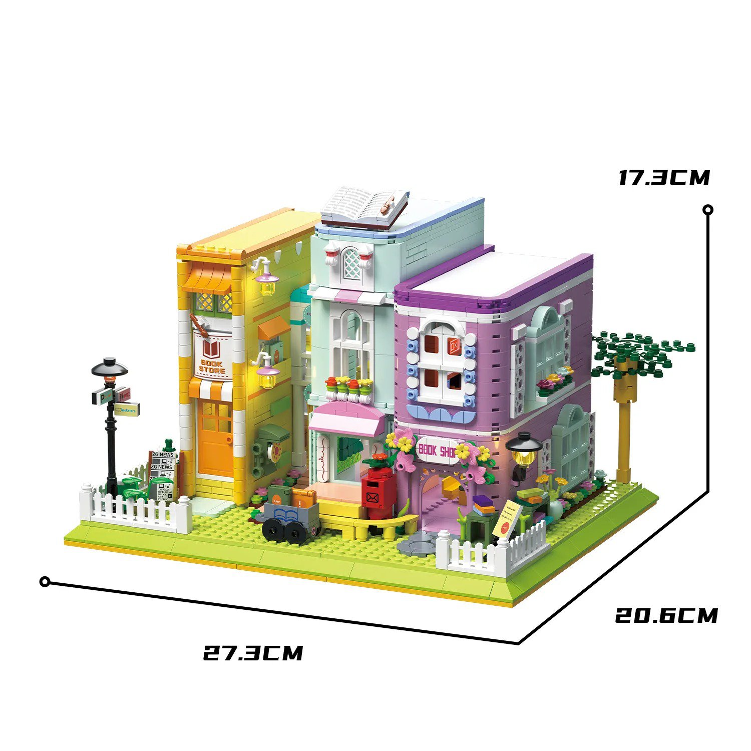 Mini Block Coffee Bookstore Building Bricks Figures Assemble Toys Cafe Shop