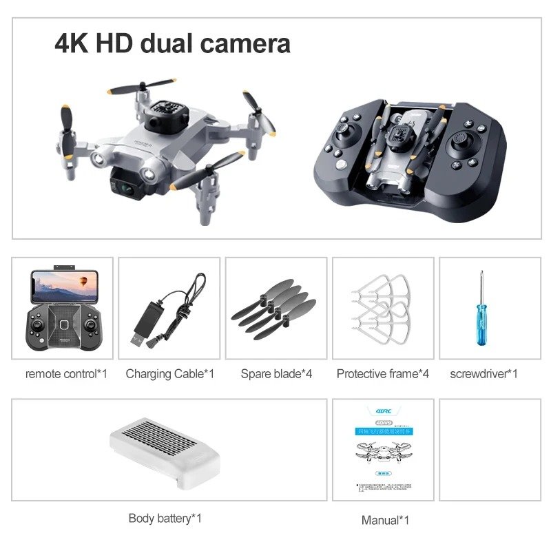 XIAOMI 4DRC V30 Mini Drone with Camera HD 4K 1080P FPV RC Drones Five-sided Avoidance Drone Grey