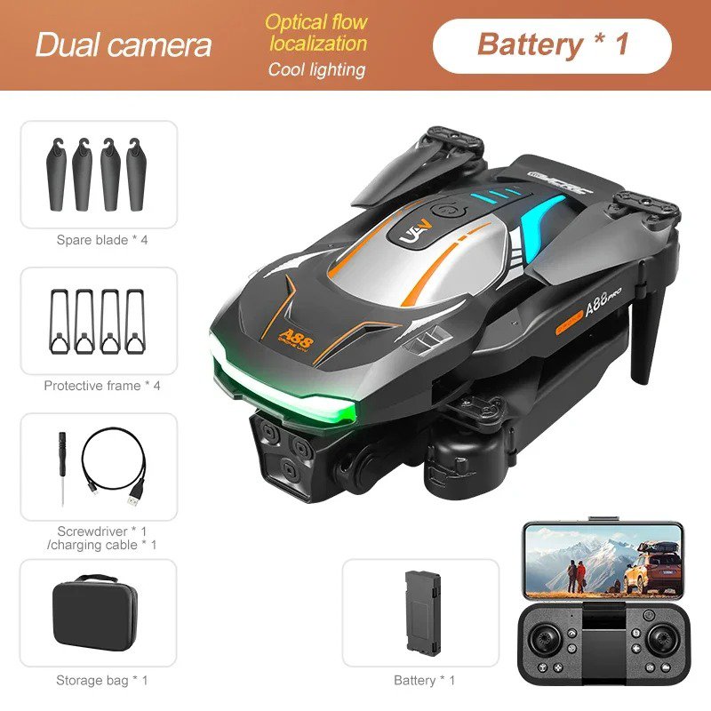 Xiaomi A88 Drone 8K UAV Dual Camera 5G Avoidance Optical Flow Brushless RC &iuml;&raquo;&iquest;10000M Black