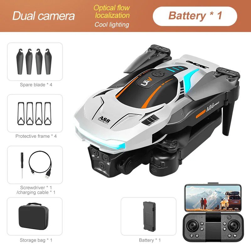Xiaomi A88 Drone 8K UAV Dual Camera 5G Avoidance Optical Flow Brushless RC &iuml;&raquo;&iquest;10000M Grey