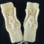 Handmade Owl Hooter Night Bird Knit Fingerless Gloves Mittens