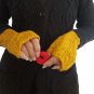 Yellow Handmade Knitted Fingerless Texting Gloves