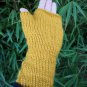 Yellow Handmade Knitted Fingerless Texting Gloves