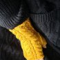 Yellow Handmade Knitted Fingerless Texting Gloves