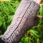 Mushroom Brown Handmade Knitted Fingerless Texting Gloves Armwarme