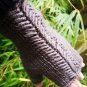 Mushroom Brown Handmade Knitted Fingerless Texting Gloves Armwarme
