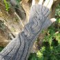 Grey Heather Handmade Fingerless Knit Gloves With Thumb