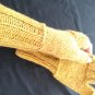 Knit Fingerless Gloves Mittens ArmWarmer Amber Yellow Ombre