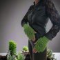 Green HandKnit Fingerless Loop Designer Gloves