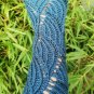 Peacock Blue Waves Hand Knit Fingerless Armwarmer