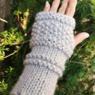 Sustainable Gray Knit Gloves Recycled Poly Re-spun