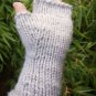 Sustainable Thick Gray Fingerless Knit Gloves Mittens