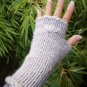 Sustainable Thick Gray Fingerless Knit Gloves Mittens