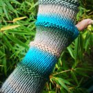 Green Beige Gradient Handmade Fingerless Gloves ArmWarmer