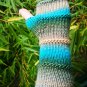 Green Beige Gradient Handmade Fingerless Gloves ArmWarmer