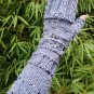Denim Blue Warm Handmade Tweed Knit Fingerless Gloves ArmWarmer
