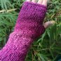 Pink Rose Garden Textured Handknitted Fingerless Gloves Mittens
