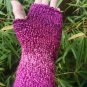 Pink Rose Garden Textured Handknitted Fingerless Gloves Mittens
