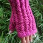 Rose Bonbon Candy Pink HandKnit Fingerless Texting Gloves