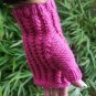 Rose Bonbon Candy Pink HandKnit Fingerless Texting Gloves