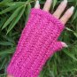 Rose Bonbon Candy Pink HandKnit Fingerless Texting Gloves