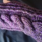 Purple Tones Handmade Twist Knit Fingerless Gloves