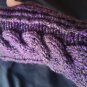 Purple Tones Handmade Twist Knit Fingerless Gloves