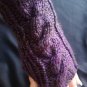 Purple Tones Handmade Twist Knit Fingerless Gloves