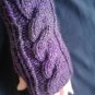 Purple Tones Handmade Twist Knit Fingerless Gloves