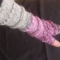 Fingerless Gloves Mittens Armwarmer grey/pink/violet Mandala Ombre Joy