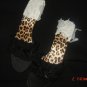 Black Cheetah flip flops