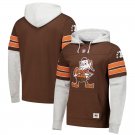 Men's Pullover Hoodie '47 Cleveland Browns Double Header Blitz Brown Cornerback S-3XL