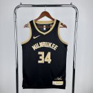 Men's Milwaukee Bucks Basketball #34 Giannis Antetokounmpo Black 2024 Swingman Player Jersey