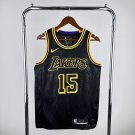 Men's Los Angeles Lakers Basketball #15 Austin Reaves Black Swingman Player Jersey