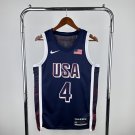 Men's USA Basketball #4 Stephen Curry Navy 2024 Swingman Player Jersey