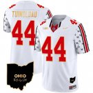Men's JT Tuimoloau #44 Ohio State 2024 Home Patch Gold Trim White Vapor Limited Football Jersey