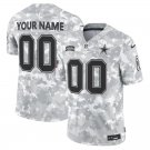 Men's Custom #00 Dallas Cowboys Salute to Service 2024 Arctic Camo Vapor Limited Football Jersey