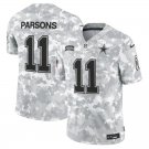 Men's Micah Parsons #11 Dallas Cowboys Salute to Service Arctic Camo Vapor Limited Jersey