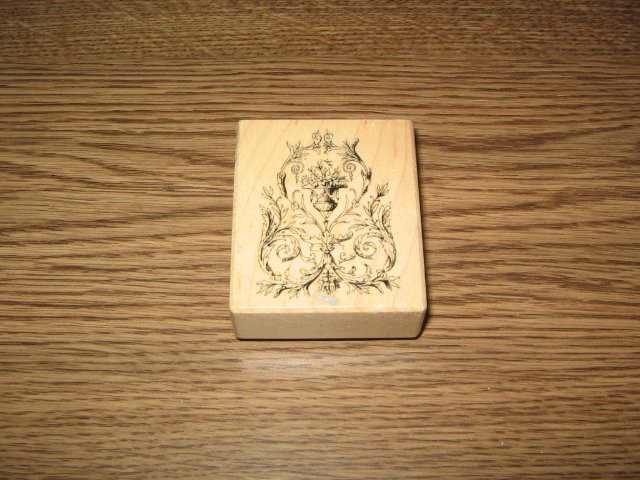PSX Ornate Decoration Wood Mounted Rubber Stamp E-3601 Retired Collectible